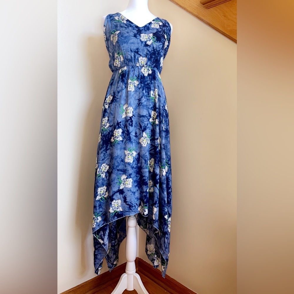 Women’s Cami Casual Dress Size XL Blue Floral Print MEANEOR Light Soft Material
